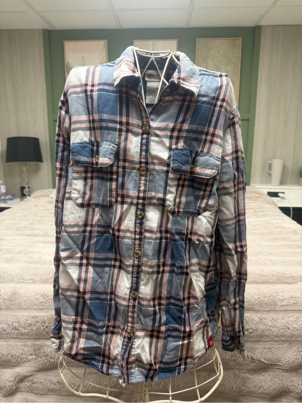 Women’s  Blue & Pink Plaid  Shirt